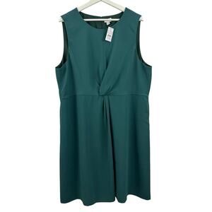 NWT J. Crew Knot Front Green Sheath Dress Size 20